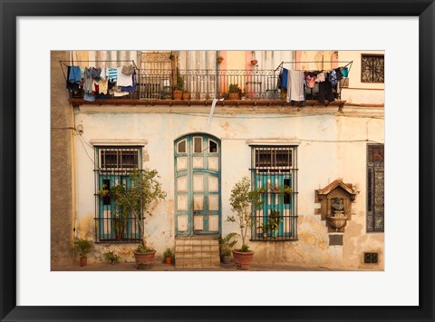 Framed Cuba, Havana, Havana Vieja, Old Havana Building Print