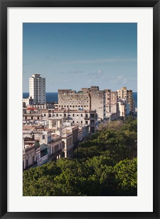 Framed Cuba, Havana, Paseo de Marti, late afternoon Print