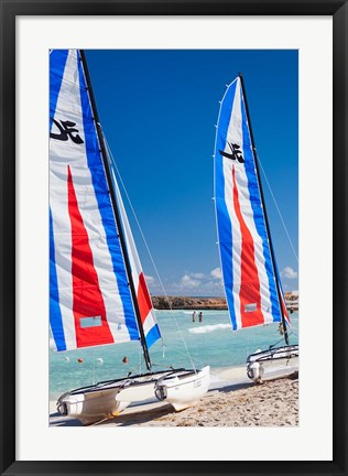 Framed Cuba, Matanzas, Varadero Beach, leisure boats Print