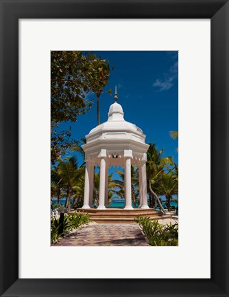 Framed Wedding gazebo, Riu Palace, Bavaro Beach, Higuey, Punta Cana, Dominican Republic Print