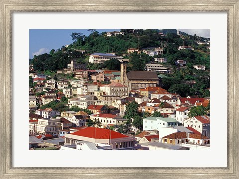 Framed View of Downtown St George, Grenada, Caribbean Print