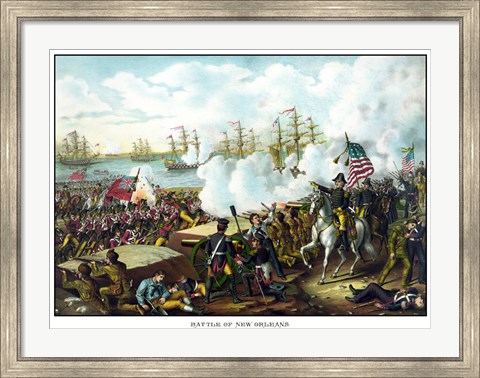 Framed Battle of New Orleans, 1812 Print