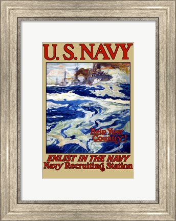Framed U.S. Navy - Help Your Country! Print
