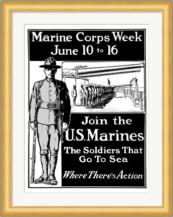 Framed Join the U.S. Marines Print