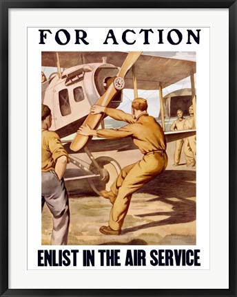 Framed For Action - Enlist in the Air Service Print