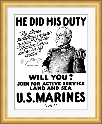 Framed Admiral George Dewey Print