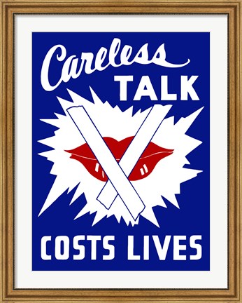 Framed Careless Talk Costs Lives Print