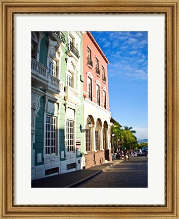 Framed Typical Colonial Architecture, San Juan, Puerto Rico, Print
