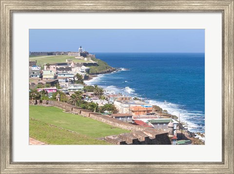 Framed View towards El Morro from Fort San Cristobal in San Juan, Puerto Rico Print
