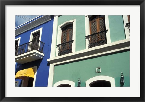 Framed Street Scene, Old San Juan, Puerto Rico Print