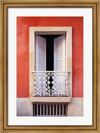 Framed White Shutters, Old San Juan, Puerto Rico Print