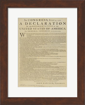 Framed United States Declaration of Independence Print