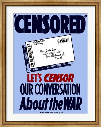 Framed Censored - Postcard Print