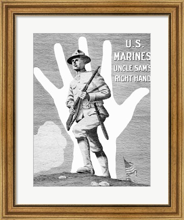Framed Uncle Sam&#39;s Right Hand Print