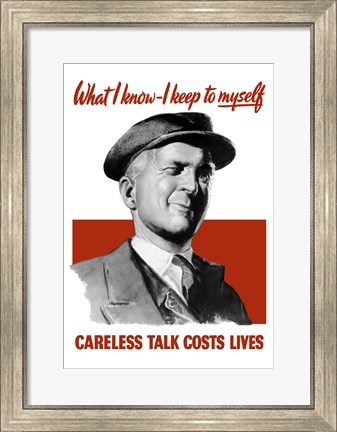 Framed Careless Talk Costs Lives - Man Winking Print