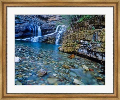 Framed Cameron Falls, Waterton Lakes NP, Alberta, Canada Print