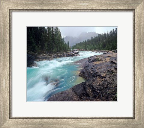 Framed Mistaya River in Banff National Park in Alberta, Canada Print