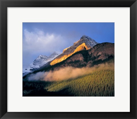 Framed Alberta, Banff NP, Sunrise of the Canadian Rockies Print