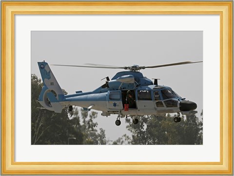 Framed AS-565 Atalef of the Israeli Air Force in a rescue demonstration Print