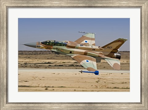 Framed F-16I Sufa of the Israeli Air Force taking off from Ramon Air Base Print