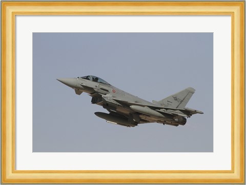 Framed Eurofighter Typhoon of the Italian Air Force taking off Print