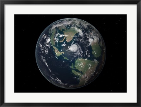 Framed Planet Earth 90 million years ago during the Late Cretaceous Period Print