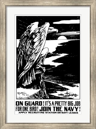 Framed On Guard - Eagle Print