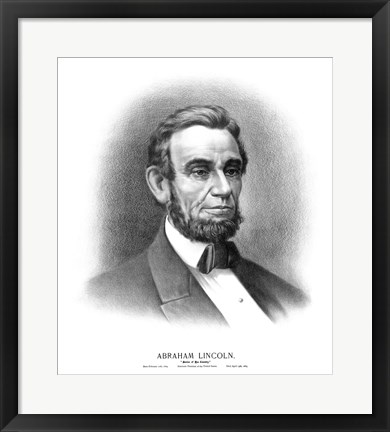 Framed President Abraham Lincoln Print