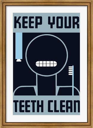 Framed Keep Your Teeth Clean Print