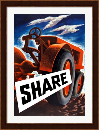 Framed Share (tractor) Print