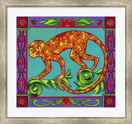 Framed Mosaic Monkey Print