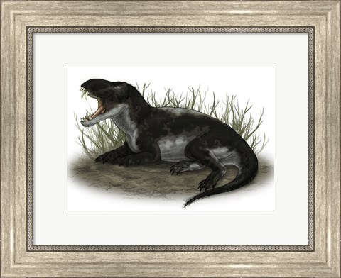 Framed Pampaphoneus, a Genus of Dinocephalian Dinosaur Print