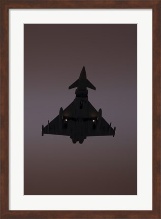 Framed German Air Force Eurofighter Typhoon Approaching at Sunset Print