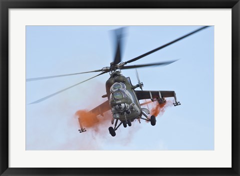 Framed Czech Air Force Mi-35 Hind Helicopter Print