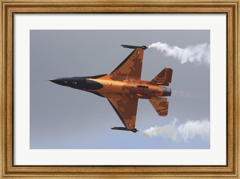 Framed Dutch Air Force F-16A During a Flight Demonstration Print