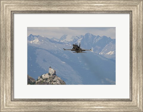 Framed Swiss Air Force F-5E Tigers Above Sion Air Base, Sion, Switzerland Print