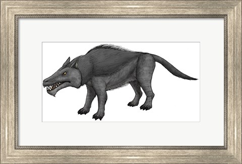 Framed Andrewsarchus, an Ungulate Mammal from the Eocene Epoch Print