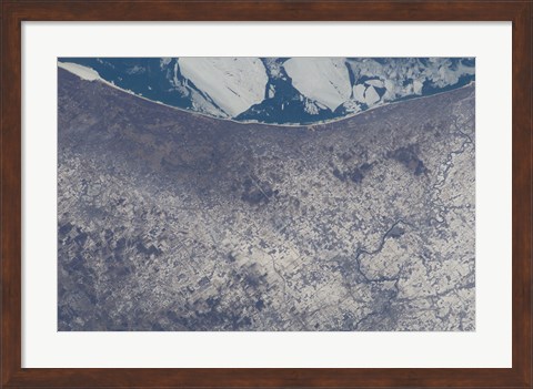 Framed Satellite View of South Bend, Indiana Print