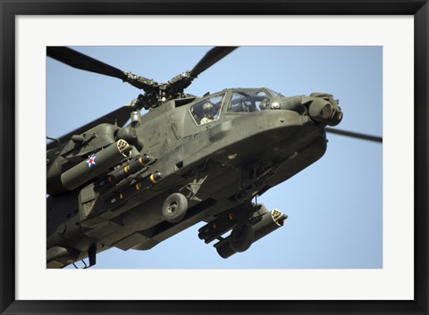 Framed AH-64 Apache in Flight Print
