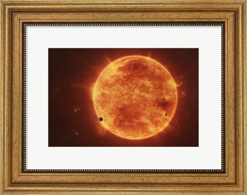 Framed Massive Red Dwarf Consuming Planets Within it&#39;s Range Print