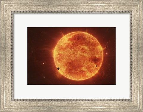 Framed Massive Red Dwarf Consuming Planets Within it&#39;s Range Print