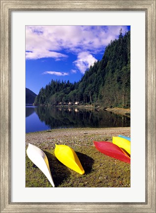 Framed Canoeing, Clayoquot Wilderness, British Columbia Print