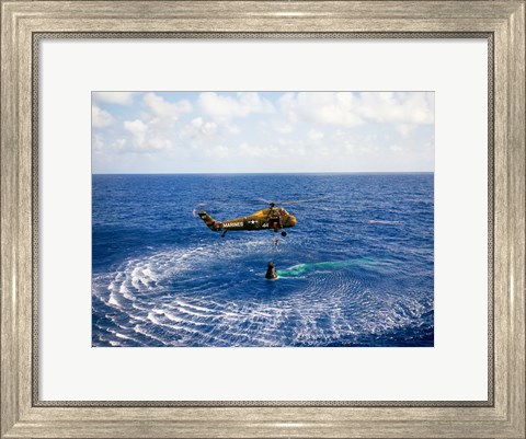 Framed Astronaut is Rescued by a US Marine Helicopter Print