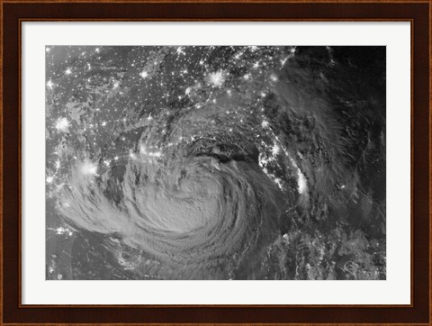 Framed Nighttime view of Tropical Storm Isaac Print