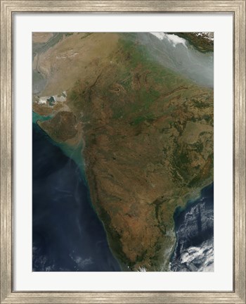 Framed Satellite View of Central India Print