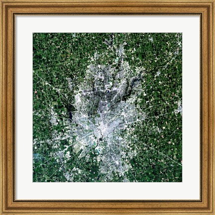Framed Satellite view of Indianapolis, Indiana Print