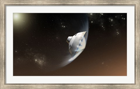 Framed Concept of NASA&#39;s Mars Science Laboratory Aeroshell Capsule as it Enters the Martian atmosphere Print