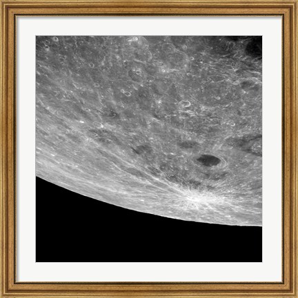 Framed High Altitude Oblique view of the Lunar Surface Print