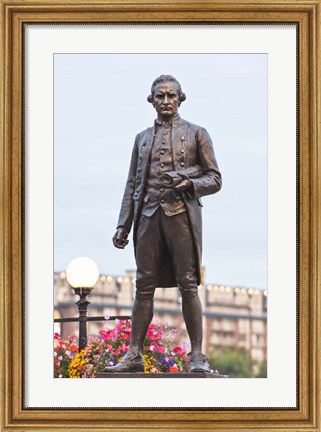 Framed British Columbia, Victoria, Captain James Cook Statue Print