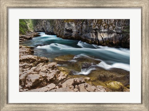 Framed Maligne River, Maligne Canyon, Jasper NP, Canada Print